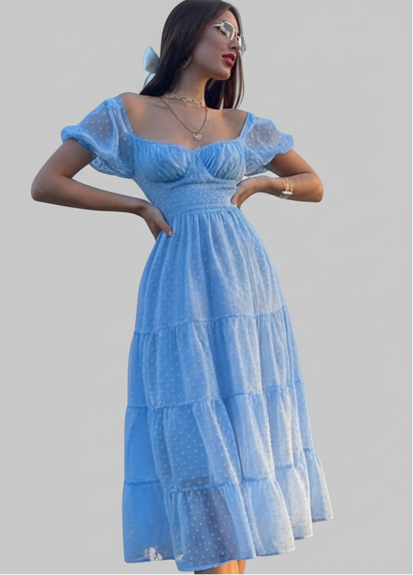 Soft Sky Tiered Midi By Belleci