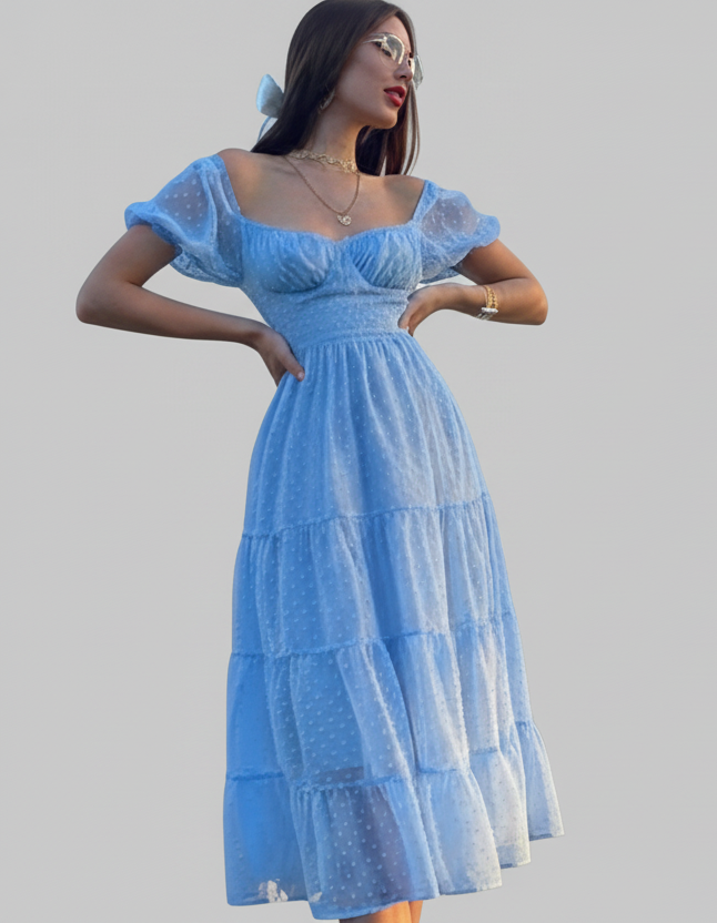 Soft Sky Tiered Midi By Belleci