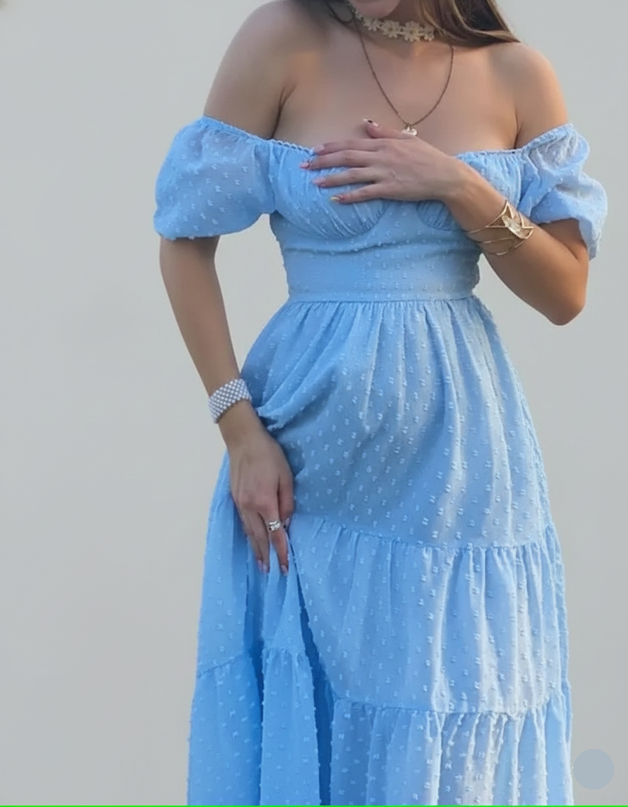 Soft Sky Tiered Midi By Belleci