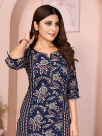BELLECI MIDNIGHT BLOOM PRINTED KURTA SET image 7