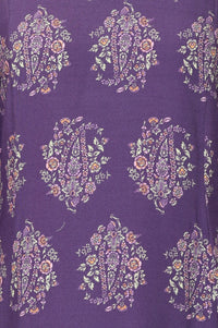 Belleci Purple Floral Motif Kurta Set image 5